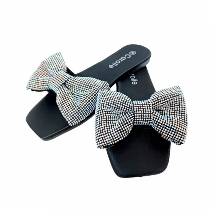 Papuci cu funda decorativa F21negru [8]