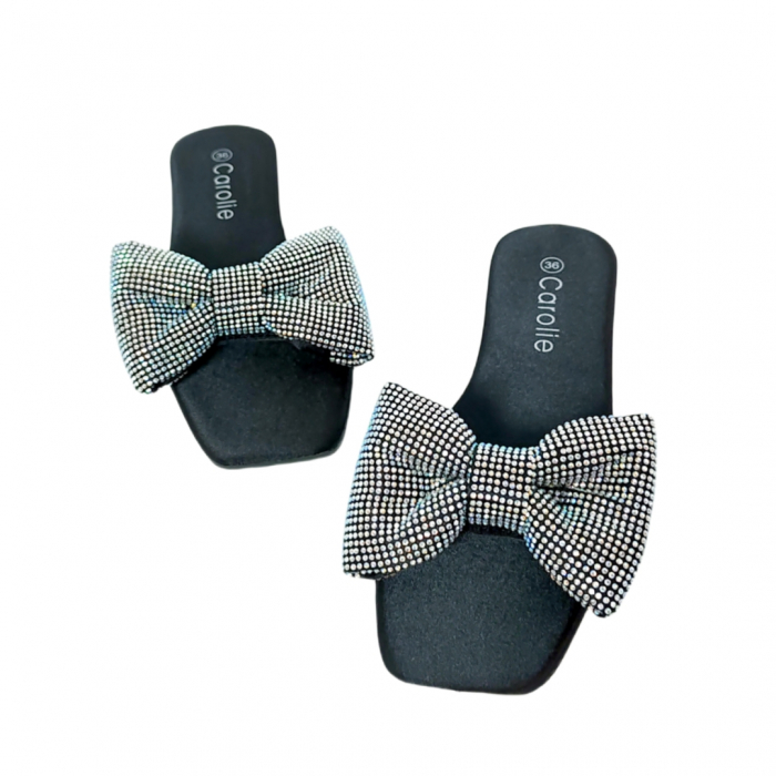 Papuci cu funda decorativa F21negru [12]