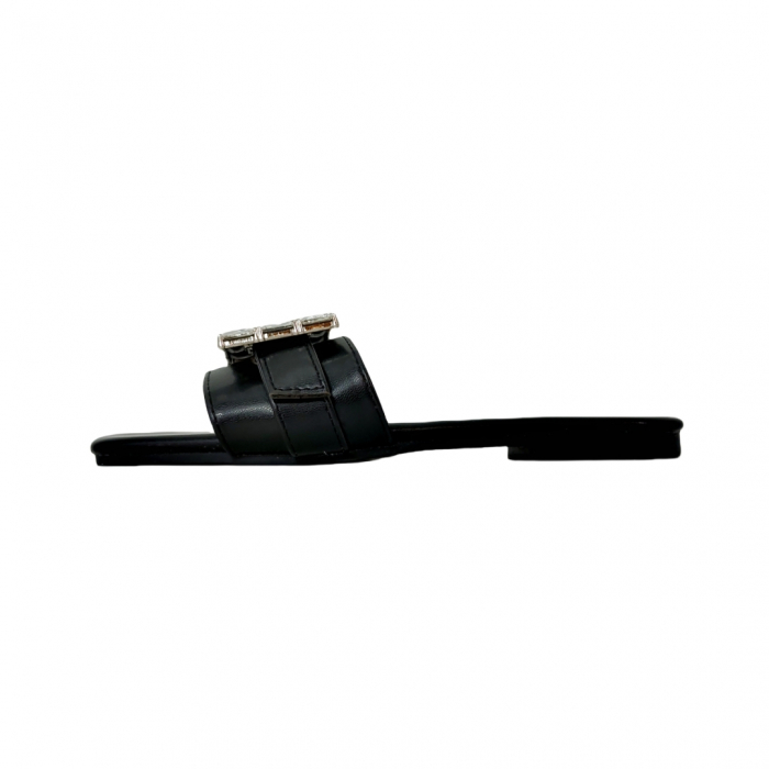 Papuci cu aplicatii cristale decorative F23negru [2]