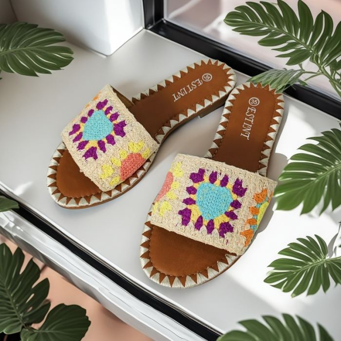 Papuci cu model crosetat 1133bej [8]