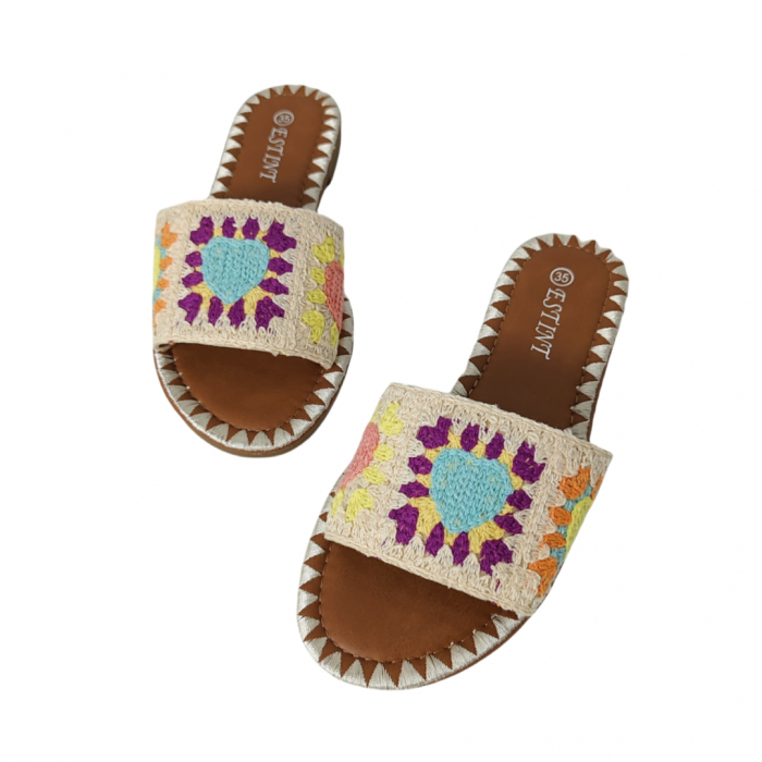 Papuci cu model crosetat 1133bej [1]