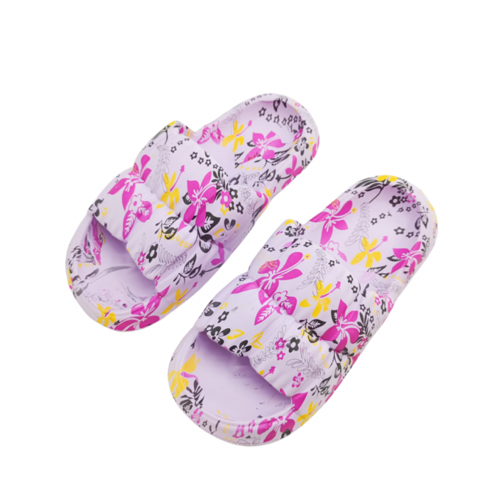 Papuci cu motiv floral H682mov [1]