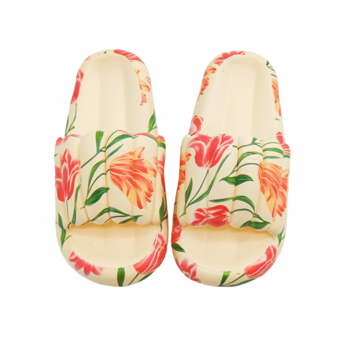 Papuci cu motiv floral H676bej [5]