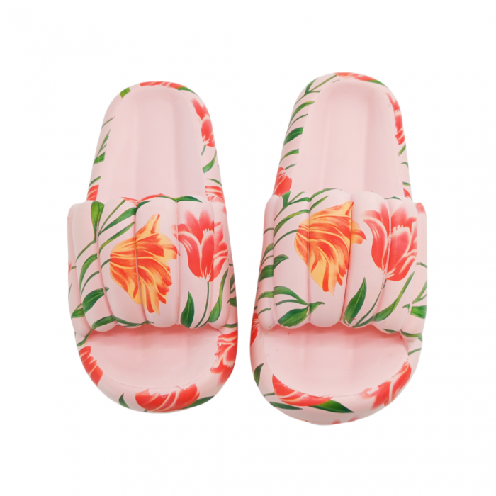 Papuci cu motiv floral H676roz [5]