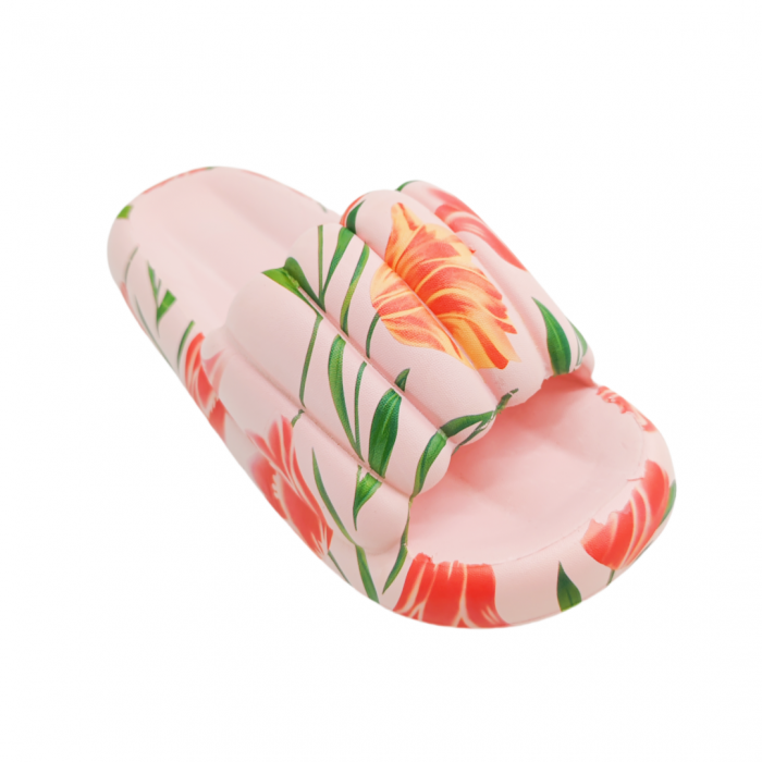 Papuci cu motiv floral H676roz [4]