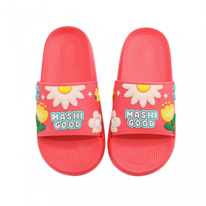 Papuci cu motiv floral H680roz inchis [5]