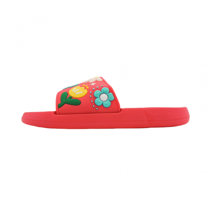 Papuci cu motiv floral H680roz inchis [2]