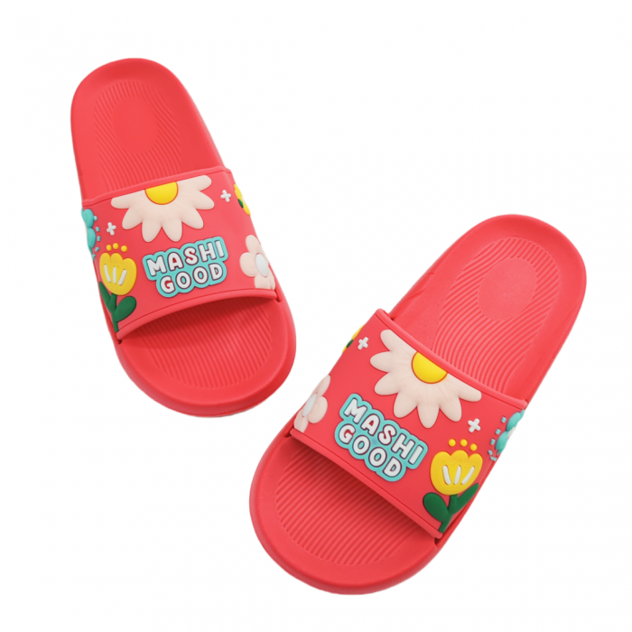 Papuci cu motiv floral H680roz inchis [3]