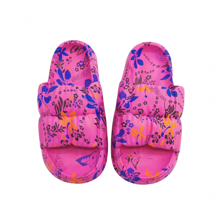Papuci cu motiv floral H682fucsia [5]
