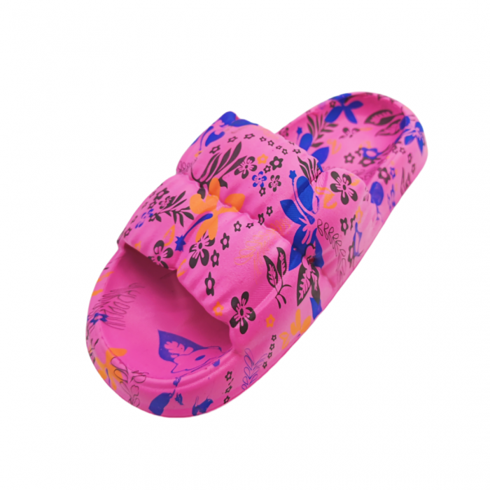 Papuci cu motiv floral H682fucsia [4]