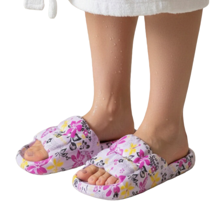 Papuci cu motiv floral H682mov [7]