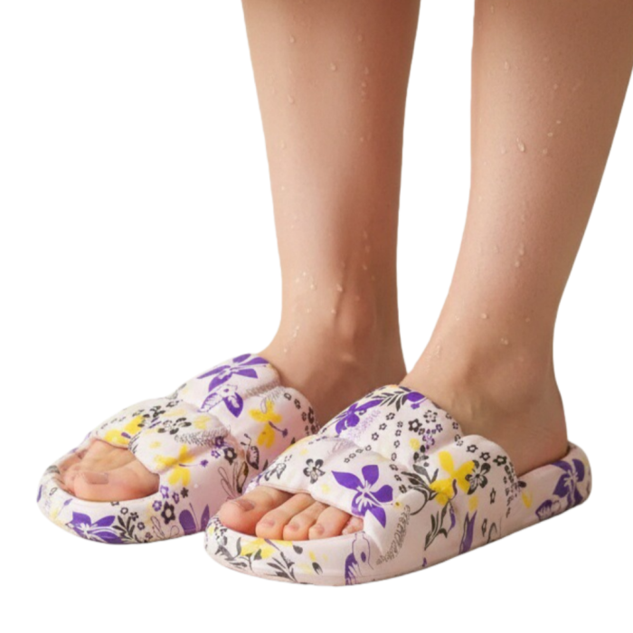 Papuci cu motiv floral H682roz [7]