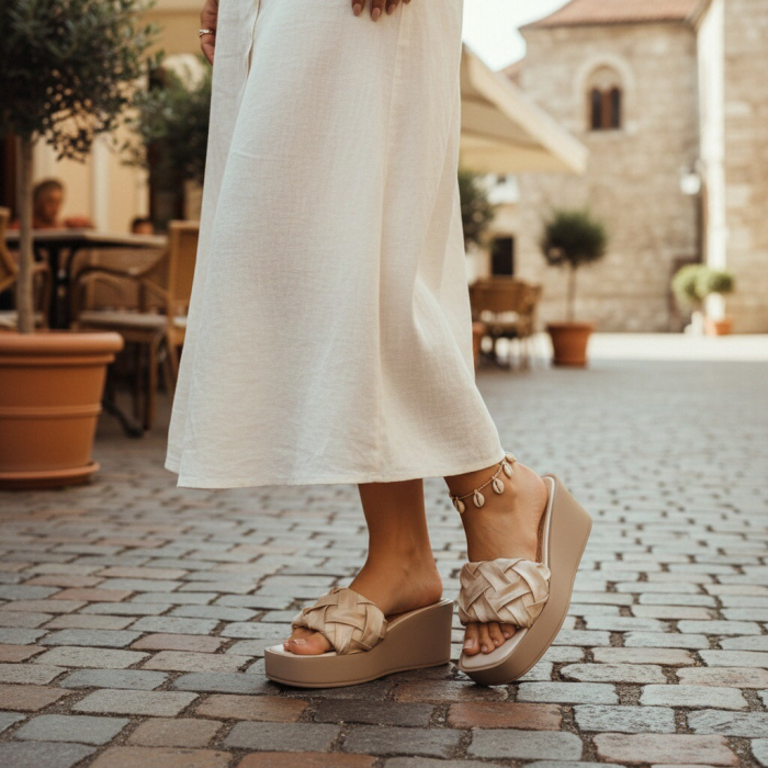 Papuci cu platforma A22-131bej [2]