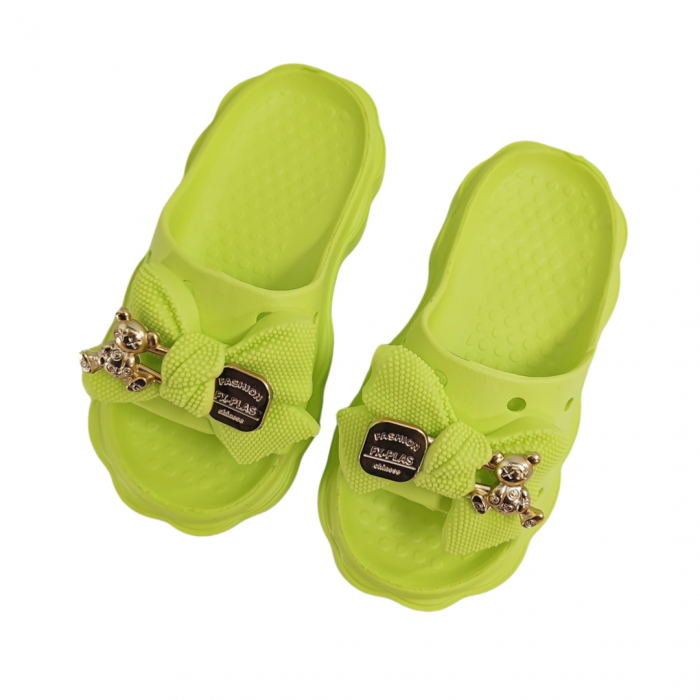 Papuci cu platforma si aplicatii decorative H09-1verde [5]