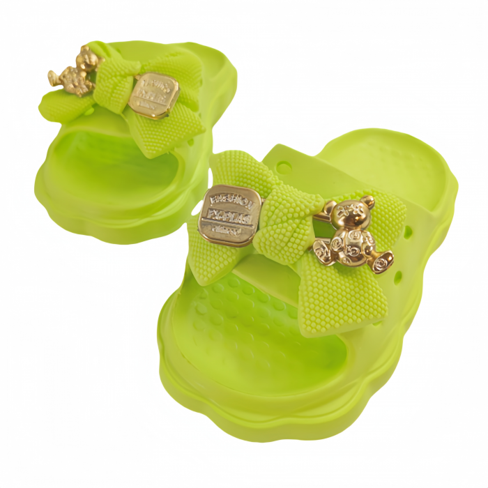 Papuci cu platforma si aplicatii decorative H09-1verde [3]