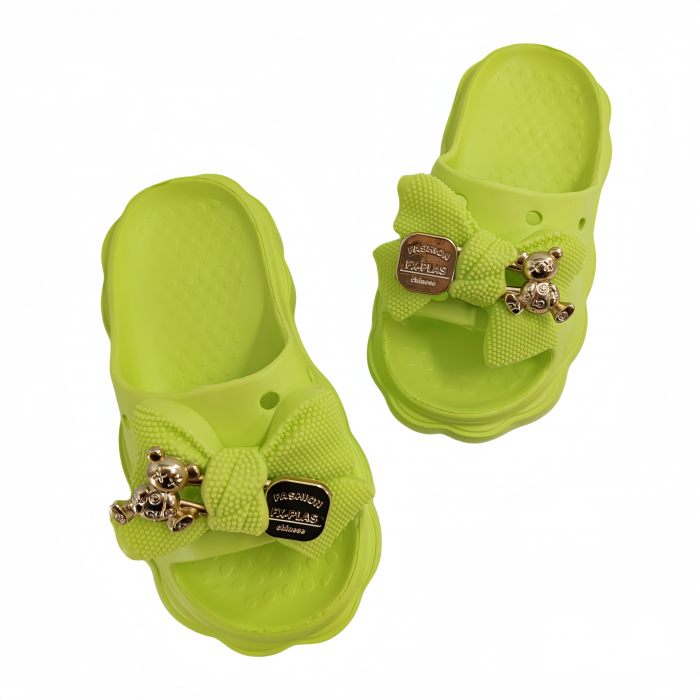 Papuci cu platforma si aplicatii decorative H09-1verde [4]