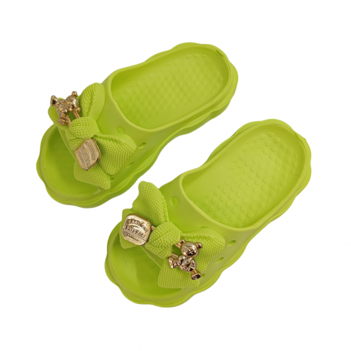 Papuci cu platforma si aplicatii decorative H09-1verde [1]