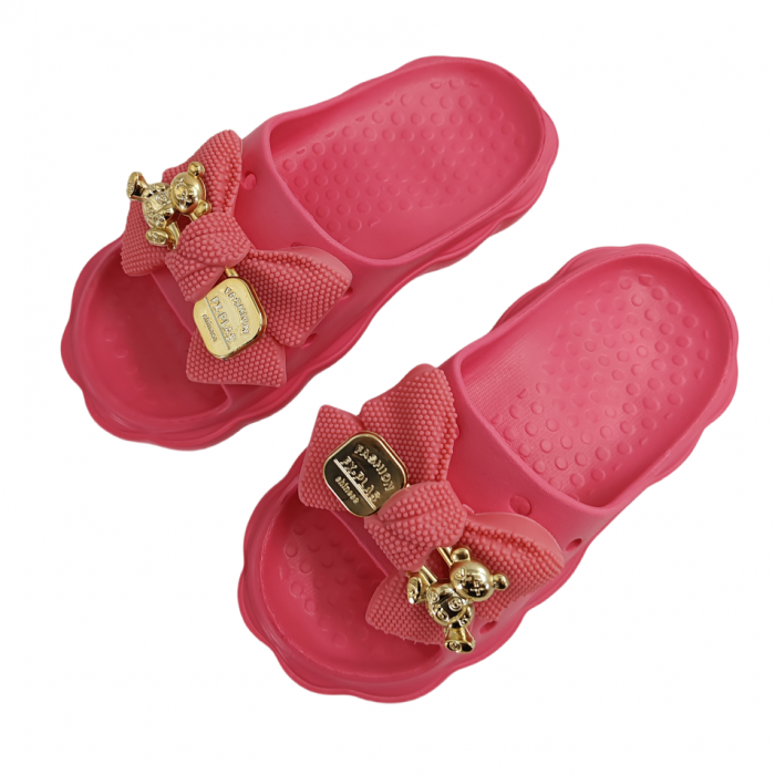 Papuci cu platforma si aplicatii decorative H09-1roz [1]