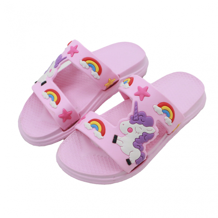 Papuci veseli ' Unicorn si Curcubeu ' 555-18roz [1]
