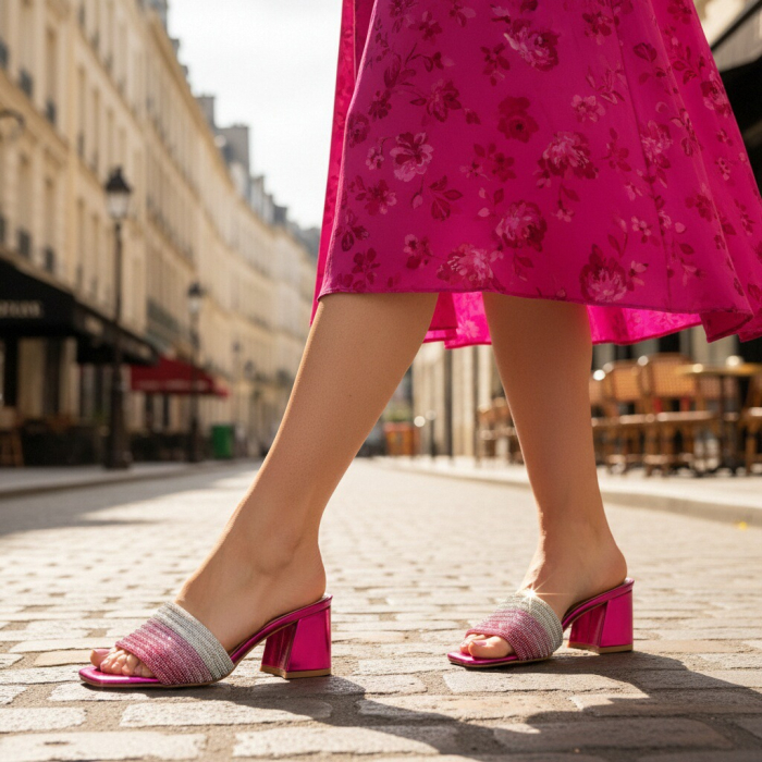 Papuci cu toc X24-1181fucsia [5]