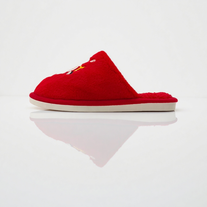 Papuci de casa cu motive Craciun L765rosu [3]