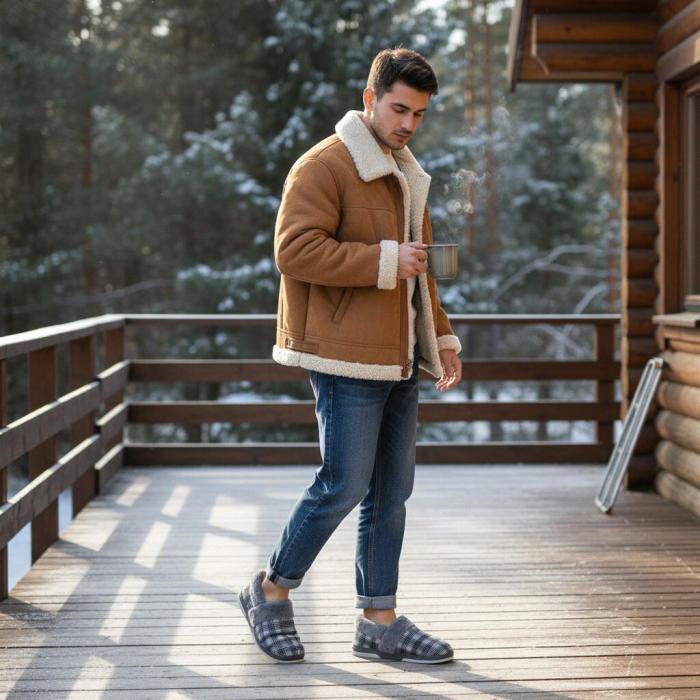 Papuci de casa imblaniti D311gri [5]