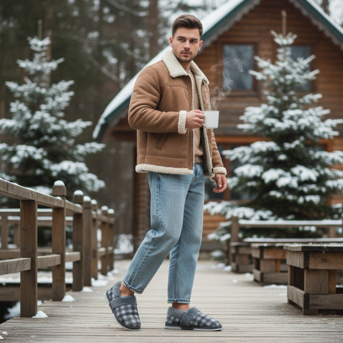 Papuci de casa imblaniti D311gri [7]