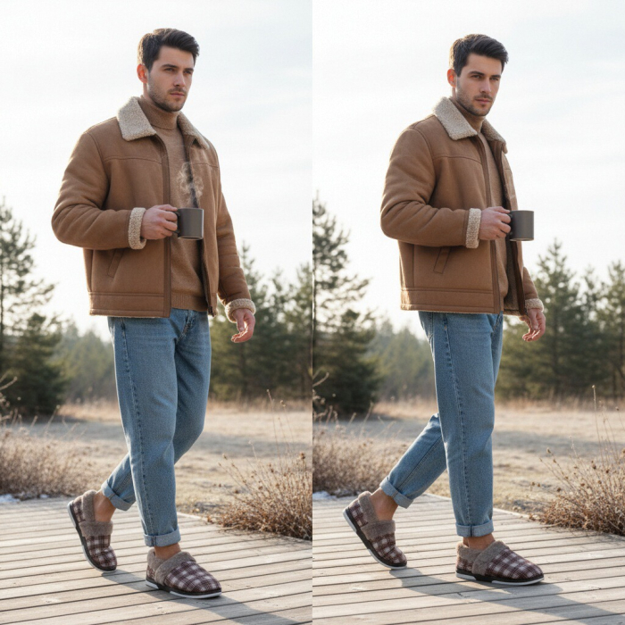 Papuci de casa imblaniti D311maro [4]