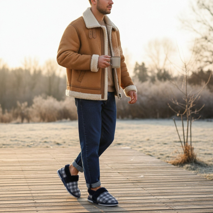 Papuci de casa imblaniti D311bleumarin [7]