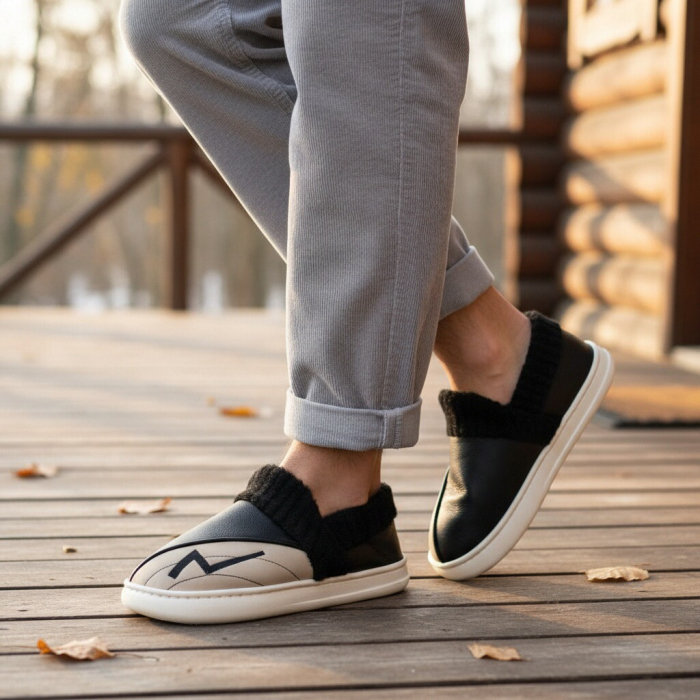 Papuci de casa imblaniti D327negru [5]