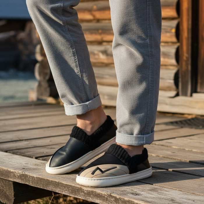 Papuci de casa imblaniti D327negru [6]