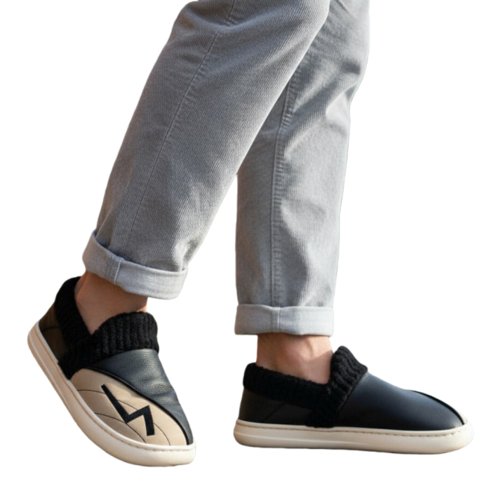 Papuci de casa imblaniti D327negru [2]