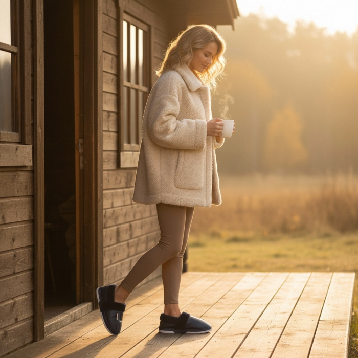 Papuci de casa imblaniti L603bleumarin [4]