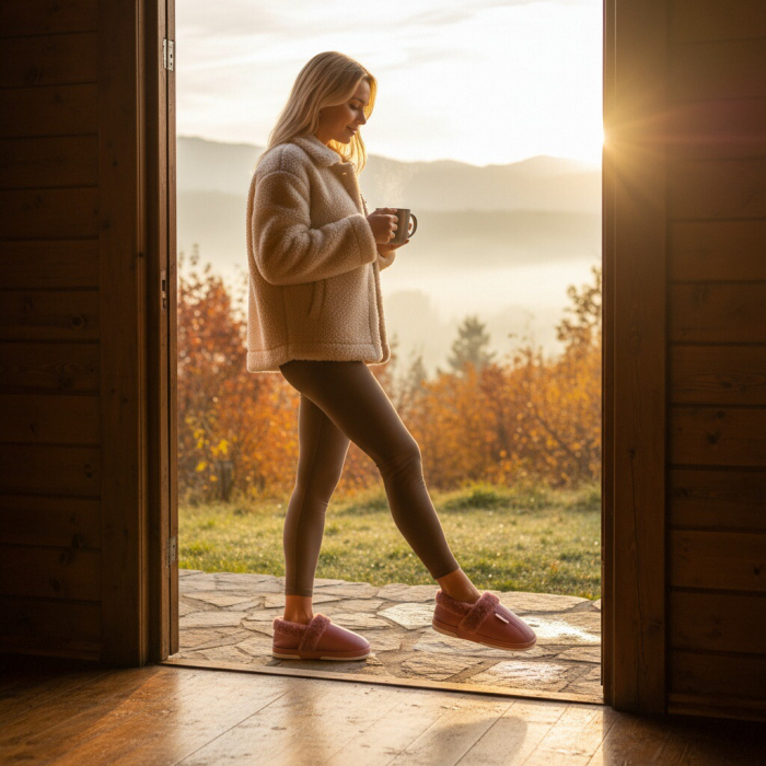 Papuci de casa imblaniti L603roz [8]