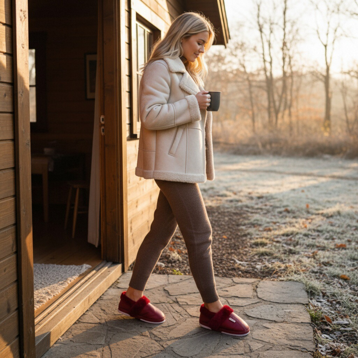 Papuci de casa imblaniti L603visiniu [5]