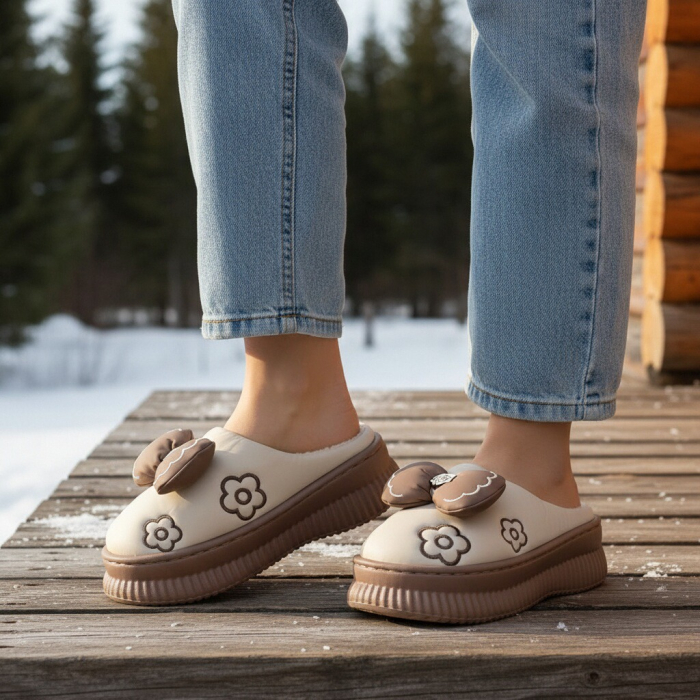 Papuci de casa pufosi L736crem [7]