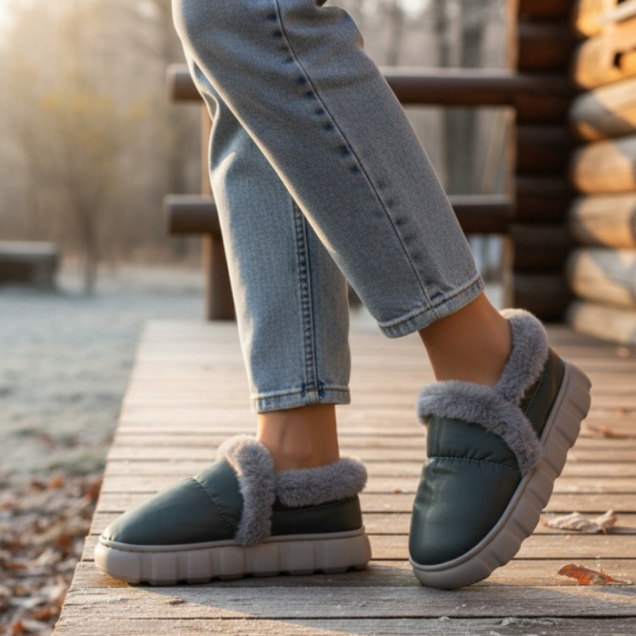 Papuci de casa imblaniti L639gri [9]