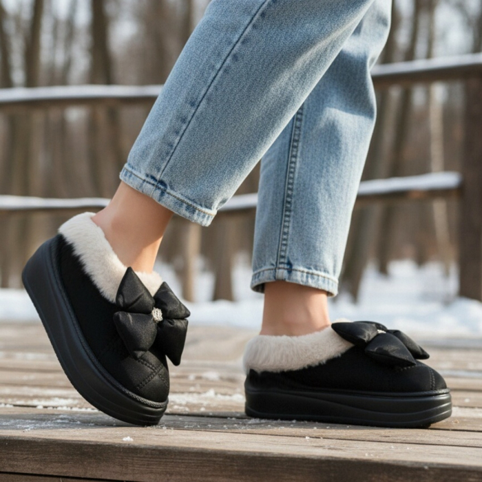 Papuci de casa imblaniti L737negru [3]