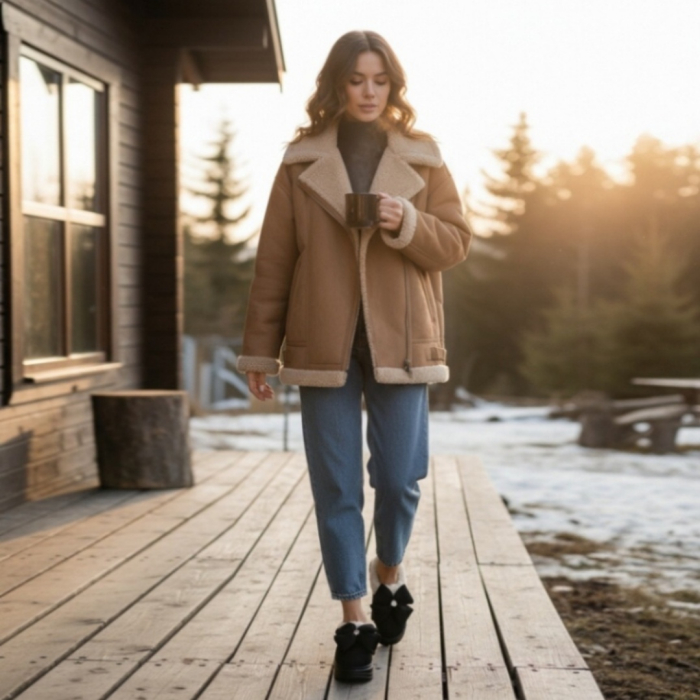 Papuci de casa imblaniti L737negru [8]