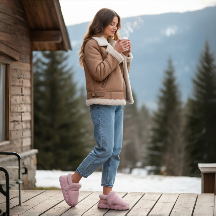 Papuci de casa imblaniti L639roz [10]