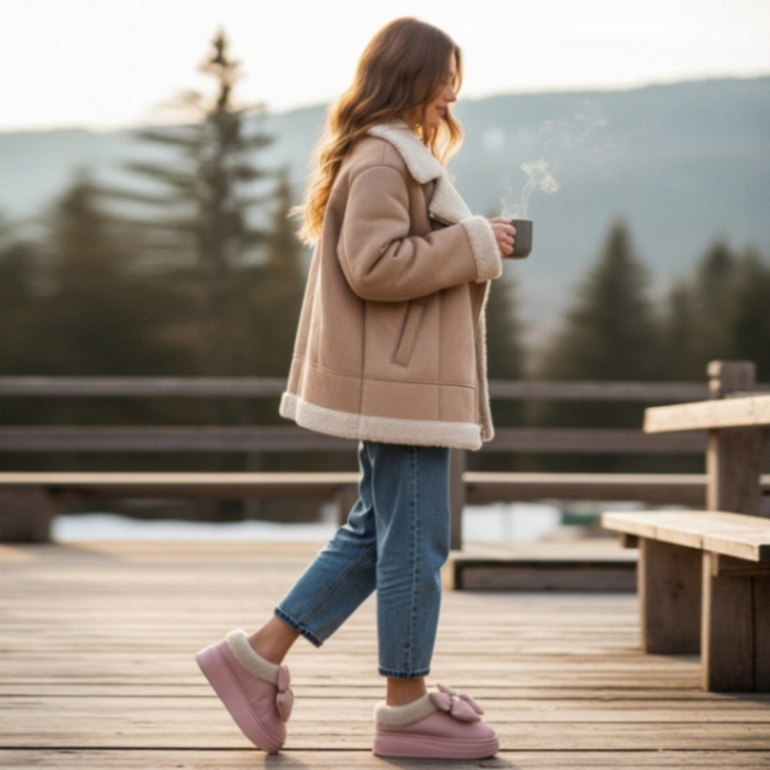 Papuci de casa imblaniti L737roz [5]