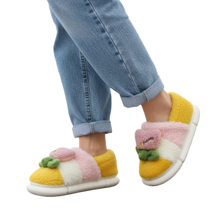 Papuci de casa pufosi 43079D-56galben [7]