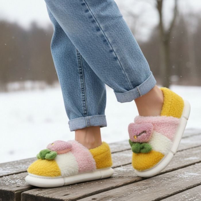 Papuci de casa pufosi 43079D-56galben [1]