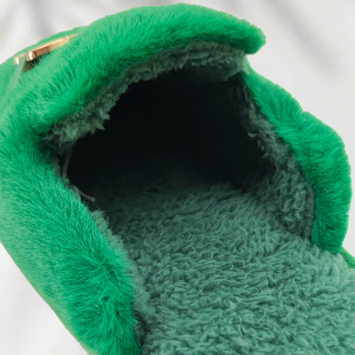 Papuci de casa pufosi A-648verde [5]