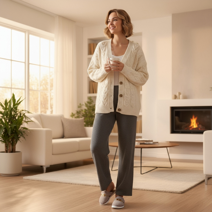 Papuci de casa pufosi A-648maro [5]