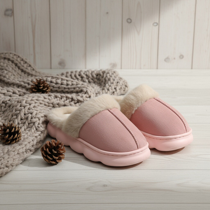 Papuci de casa pufosi A-816roz [12]