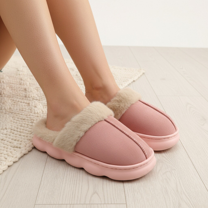 Papuci de casa pufosi A-816roz [1]