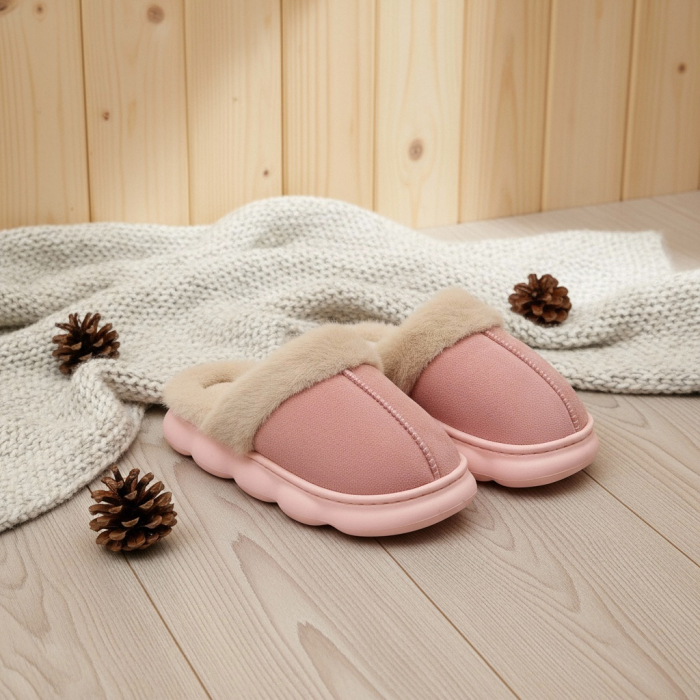 Papuci de casa pufosi A-816roz [14]