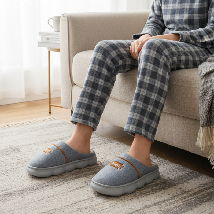 Papuci de casa pufosi A-812gri [7]