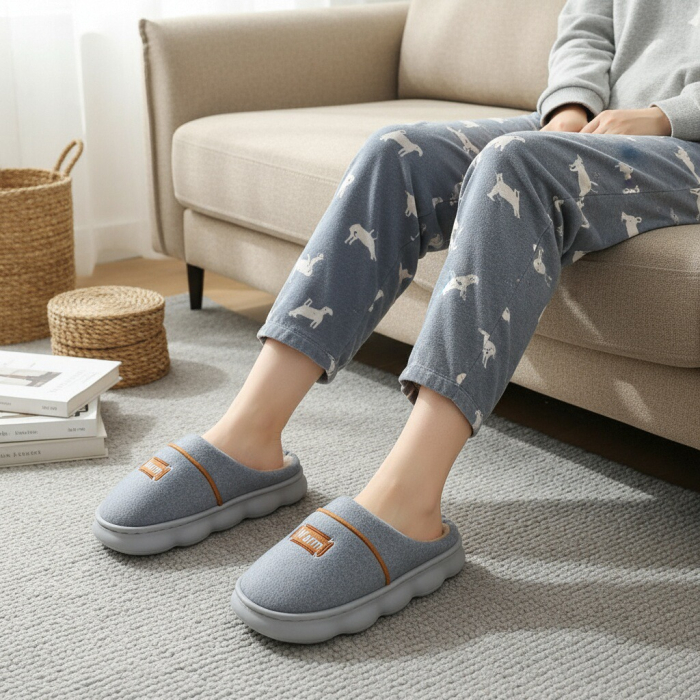 Papuci de casa pufosi A-812gri [8]